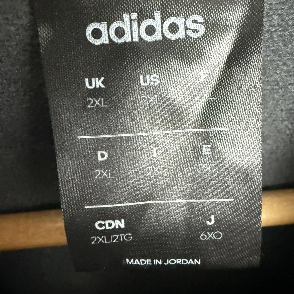 Adidas Jacket Mens 2XL Gray 3-Stripes Track Full Zip Zipper Pockets Athletic